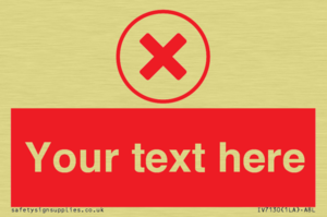 Custom red background, red cross in circle sign